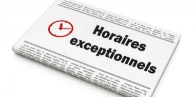 Horaires exceptionnels du service commercial du 31 juillet au 11 août 2023